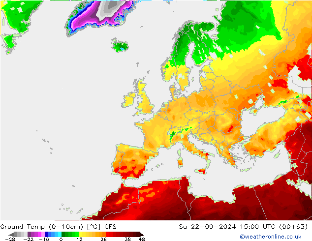 Ground Temp (0-10cm) GFS Ne 22.09.2024 15 UTC