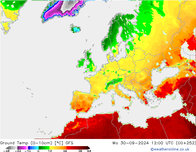 Temp (0-10cm) GFS lun 30.09.2024 12 UTC