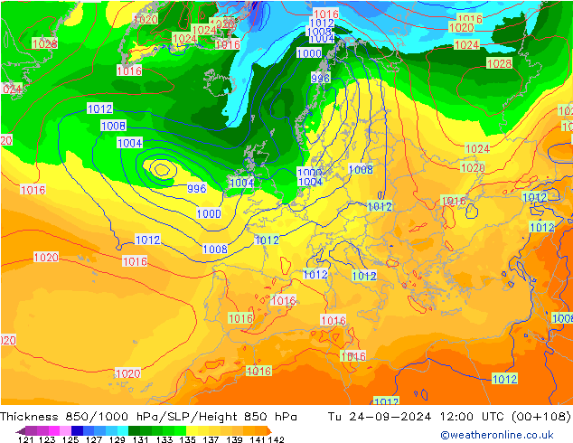 Thck 850-1000 hPa GFS Tu 24.09.2024 12 UTC