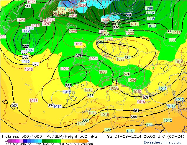 Thck 500-1000hPa GFS sab 21.09.2024 00 UTC