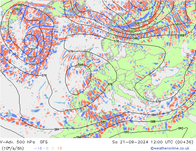 V-Adv. 500 hPa GFS Cts 21.09.2024 12 UTC