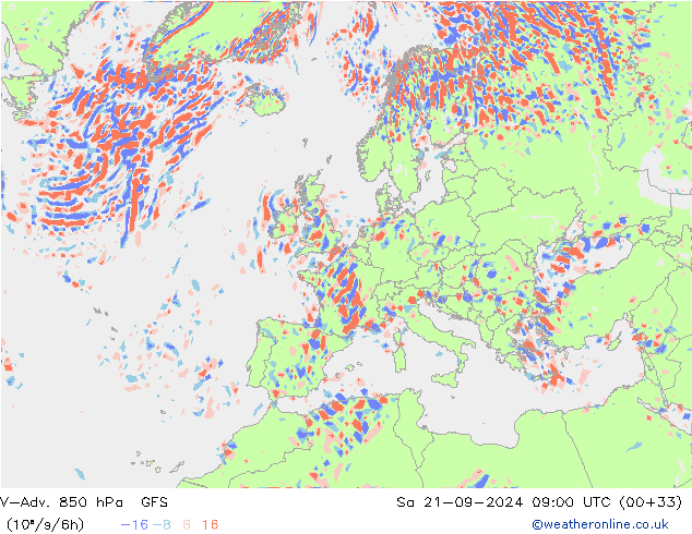 V-Adv. 850 hPa GFS Sa 21.09.2024 09 UTC