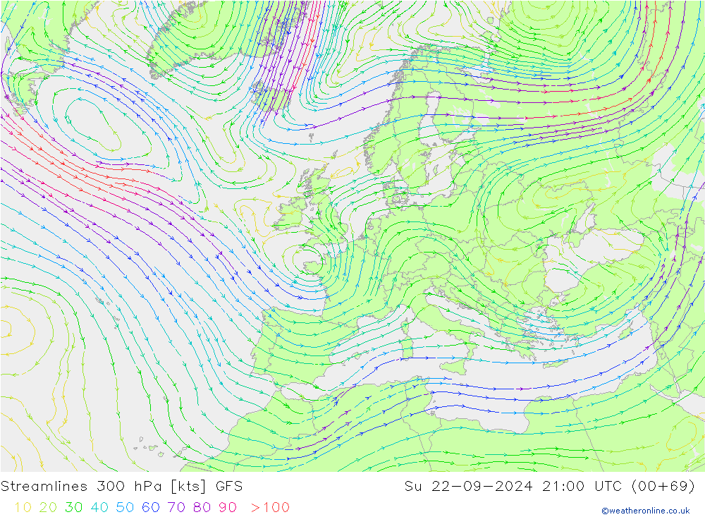  300 hPa GFS  22.09.2024 21 UTC