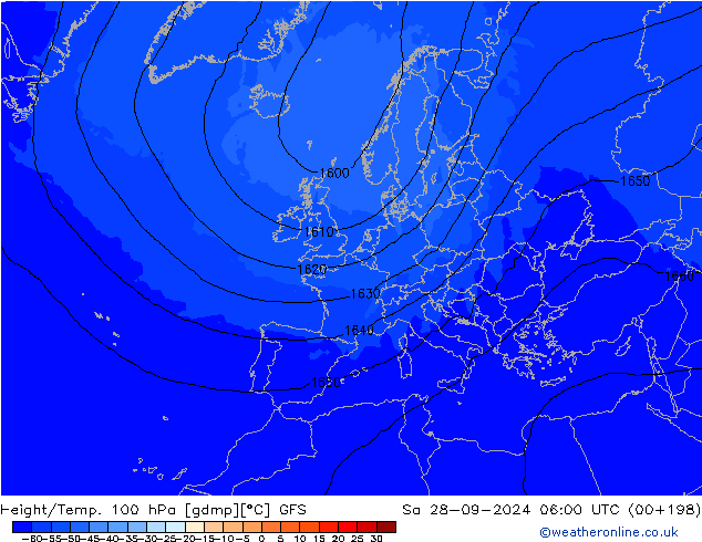 Hoogte/Temp. 100 hPa GFS za 28.09.2024 06 UTC