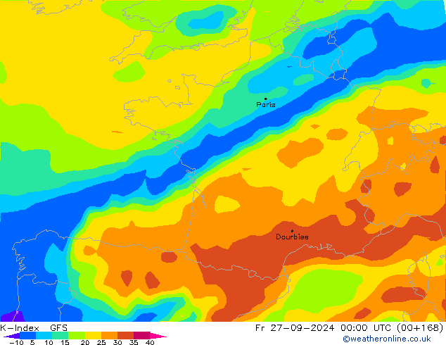 K-Index GFS Fr 27.09.2024 00 UTC