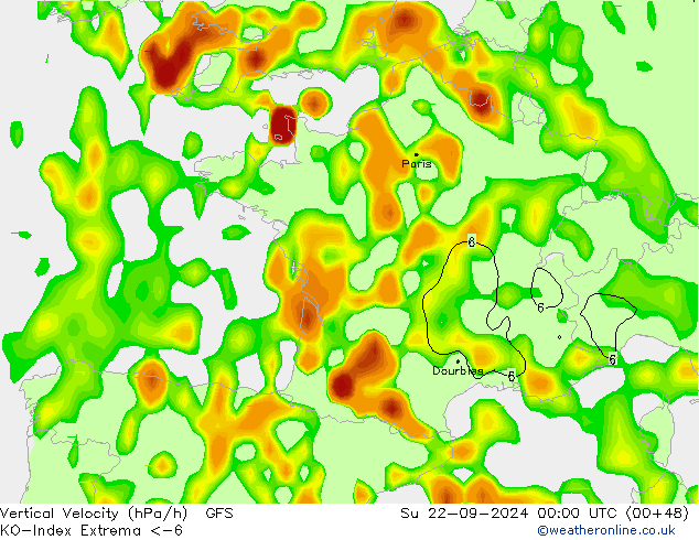 Convection-Index GFS Su 22.09.2024 00 UTC