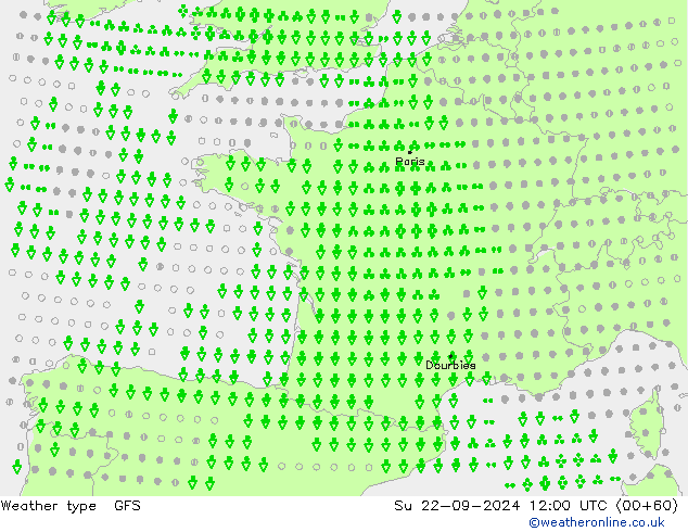 Weather type GFS Su 22.09.2024 12 UTC