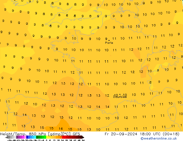 Height/Temp. 850 гПа GFS Сентябрь 2024