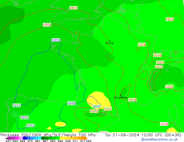 Thck 700-1000 hPa GFS wrzesień 2024