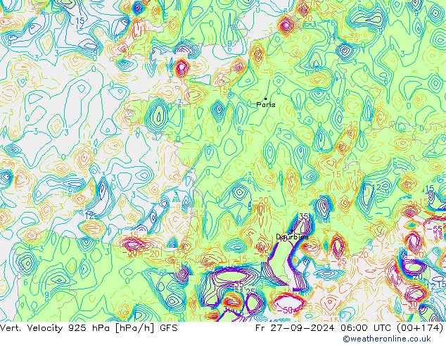 Vert. Velocity 925 hPa GFS Pá 27.09.2024 06 UTC