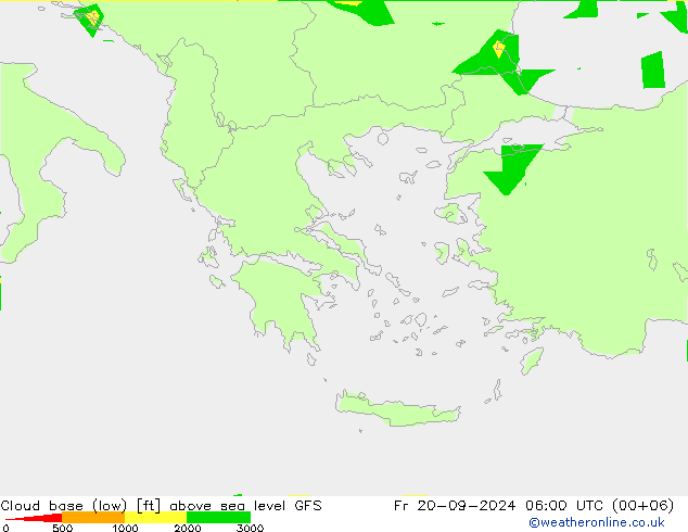 Cloud base (low) GFS Sex 20.09.2024 06 UTC