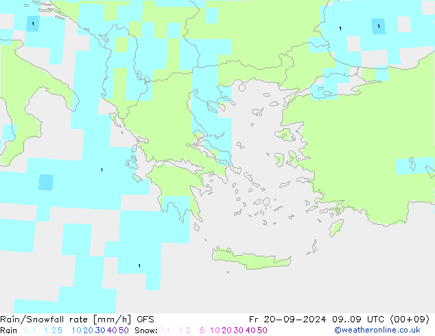 Regen/Schneefallrate GFS September 2024