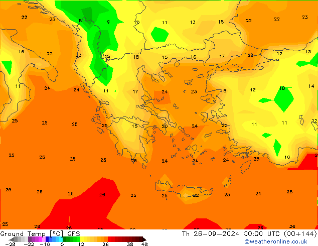 Ground Temp GFS Th 26.09.2024 00 UTC