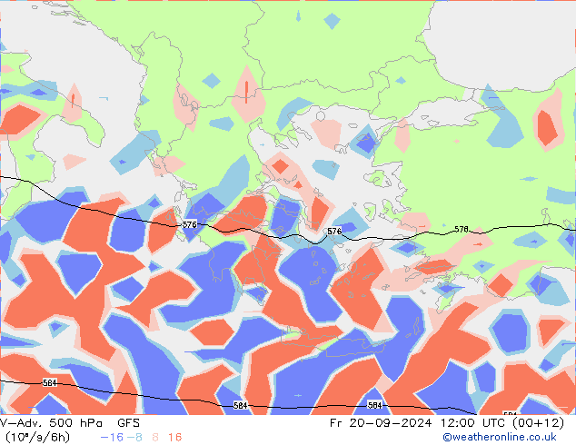 V-Adv. 500 hPa GFS Pá 20.09.2024 12 UTC