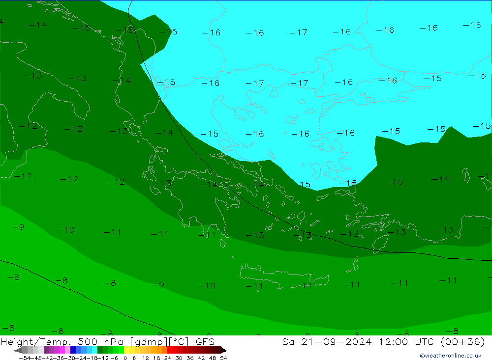 Height/Temp. 500 hPa GFS So 21.09.2024 12 UTC