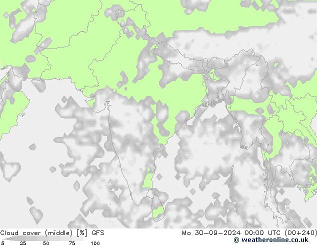 Bulutlar (orta) GFS Pzt 30.09.2024 00 UTC