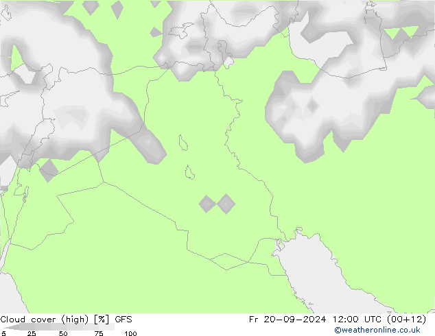 vysoký oblak GFS Pá 20.09.2024 12 UTC