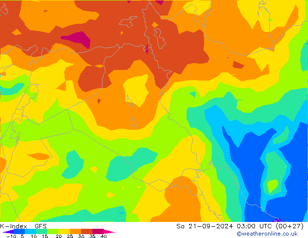 K-Index GFS Sa 21.09.2024 03 UTC