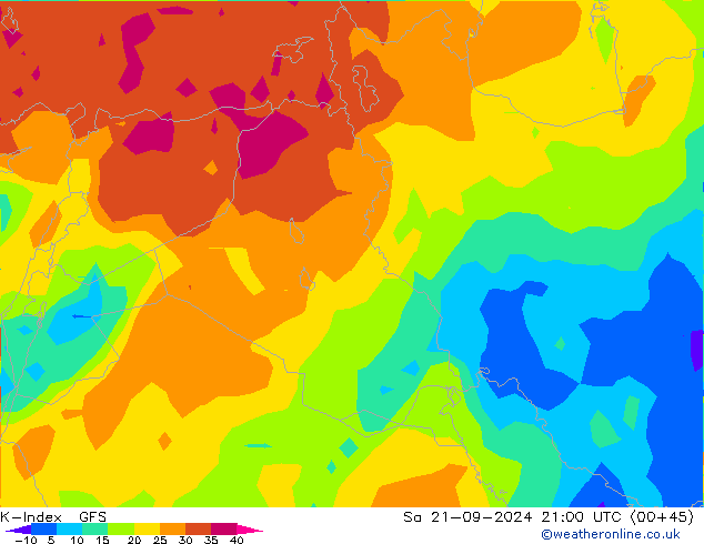 K-Index GFS Sa 21.09.2024 21 UTC