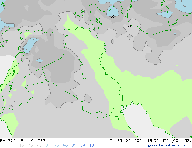 RH 700 hPa GFS Th 26.09.2024 18 UTC