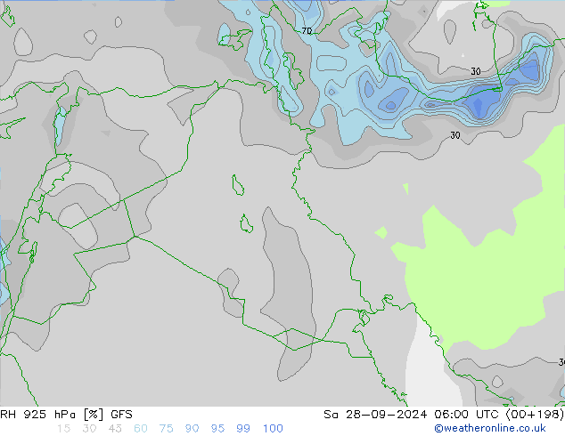 RH 925 hPa GFS So 28.09.2024 06 UTC