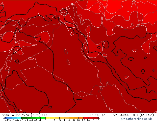 Theta-W 850hPa GFS wrzesień 2024