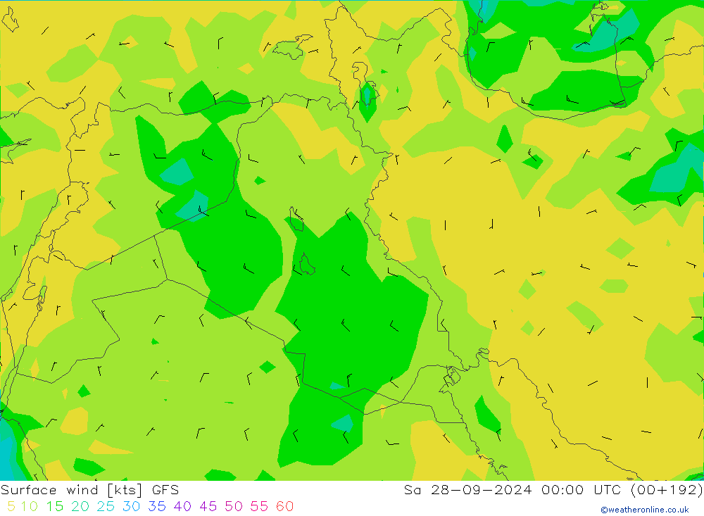 Surface wind GFS Sa 28.09.2024 00 UTC