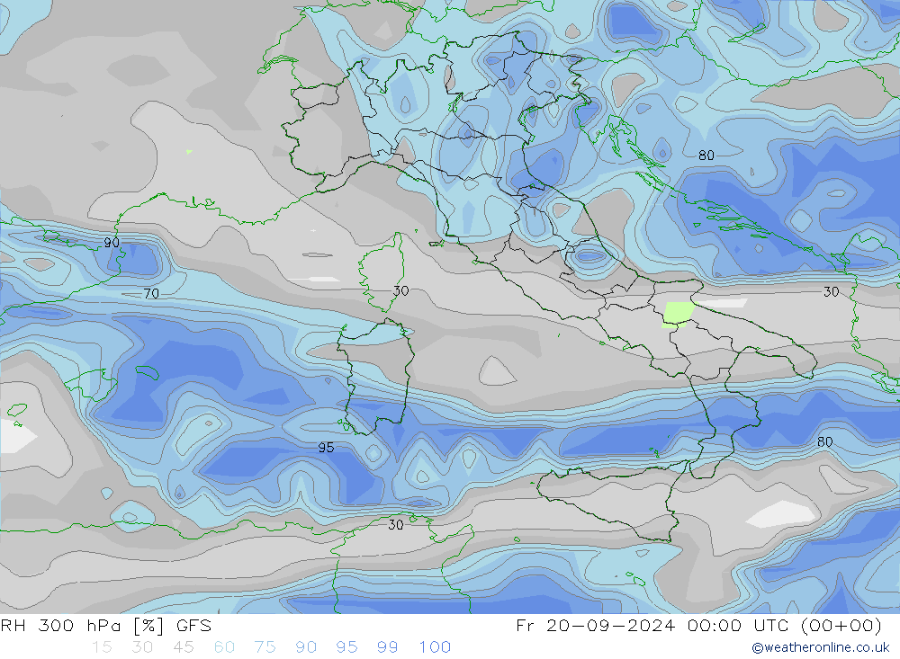 RH 300 hPa GFS Settembre 2024