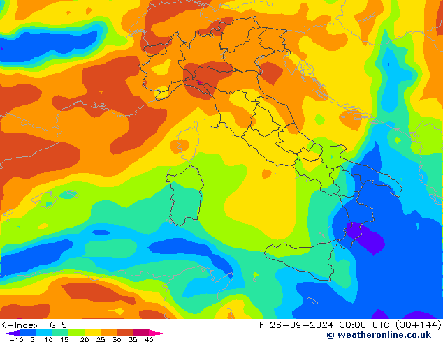 K-İndeksi GFS Per 26.09.2024 00 UTC