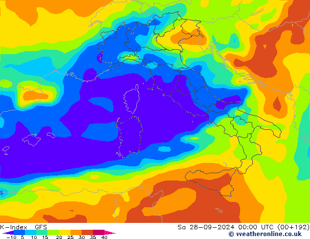 K-Index GFS za 28.09.2024 00 UTC