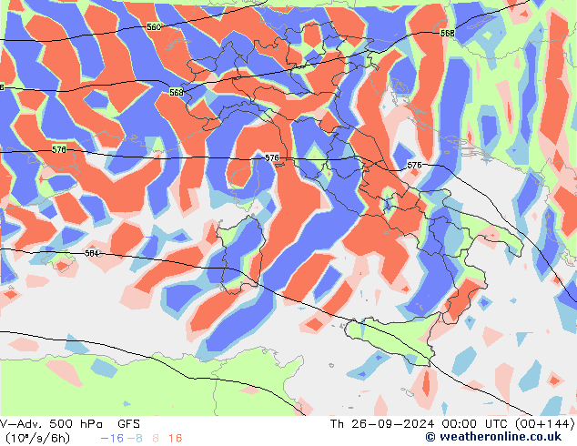 V-Adv. 500 hPa GFS Th 26.09.2024 00 UTC