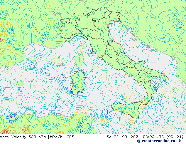 Vert. snelheid 500 hPa GFS za 21.09.2024 00 UTC