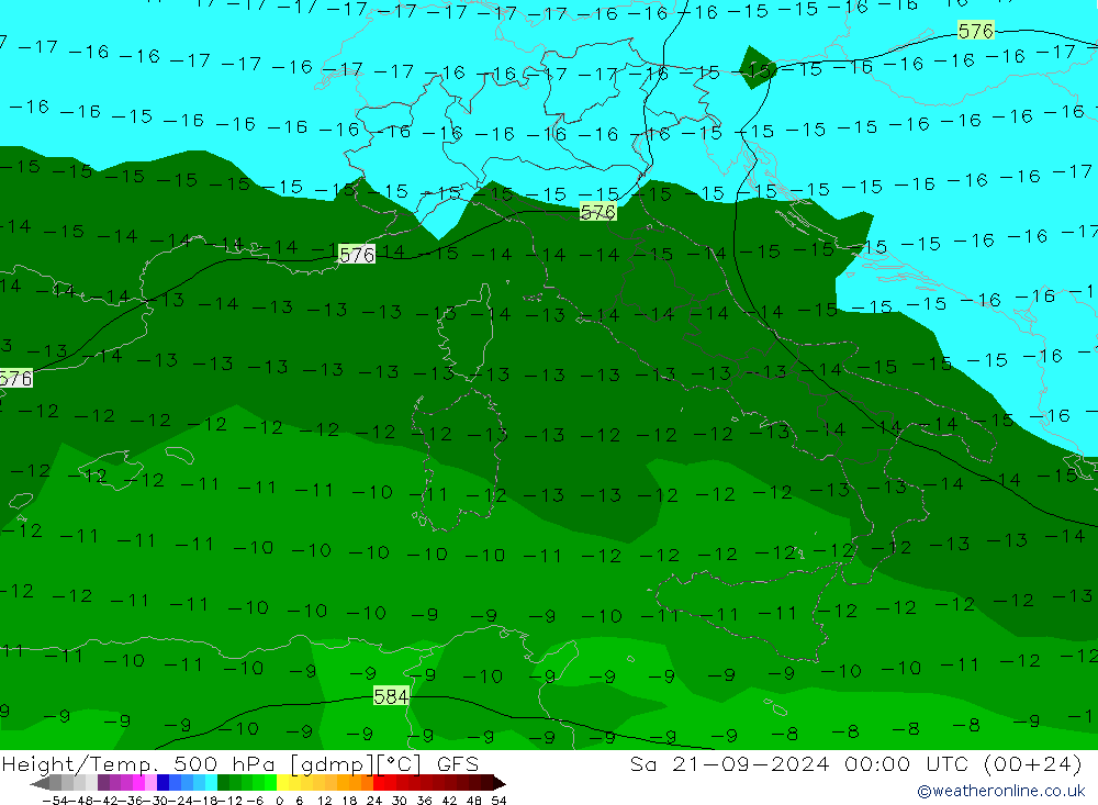 Z500/Regen(+SLP)/Z850 GFS za 21.09.2024 00 UTC