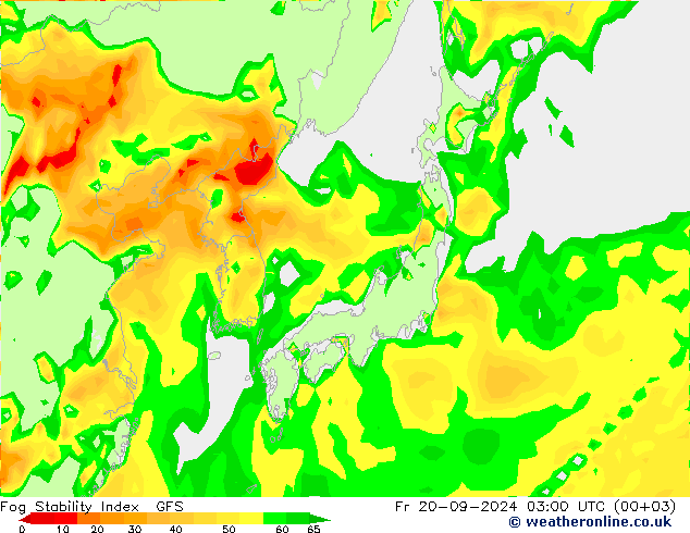 Fog Stability Index GFS Fr 20.09.2024 03 UTC