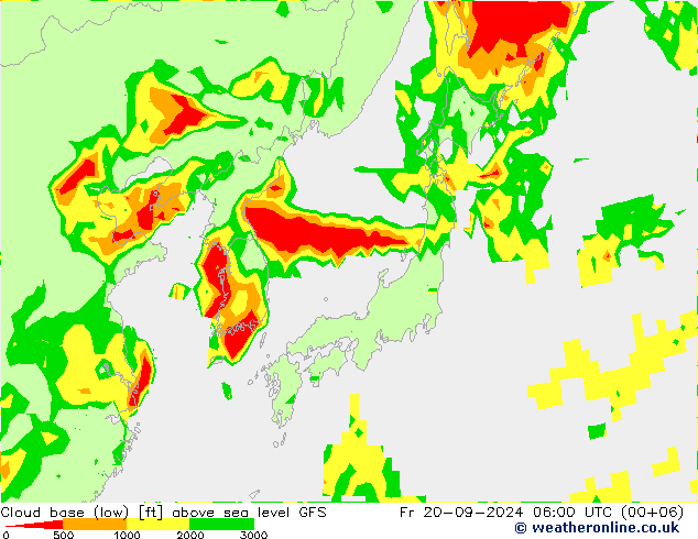 Cloud base (low) GFS Fr 20.09.2024 06 UTC