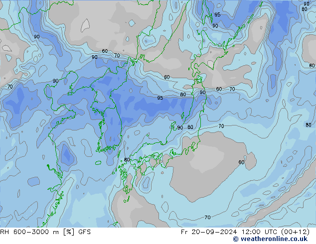 RH 600-3000 m GFS pt. 20.09.2024 12 UTC