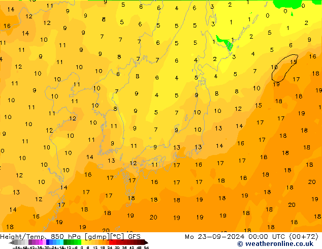 Z500/Rain (+SLP)/Z850 GFS Mo 23.09.2024 00 UTC