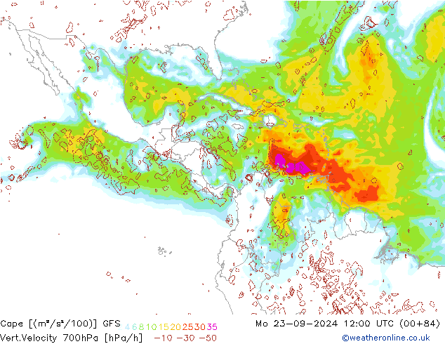 Cape GFS Mo 23.09.2024 12 UTC