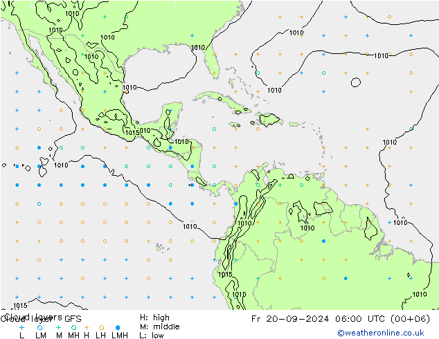 Cloud layer GFS ven 20.09.2024 06 UTC