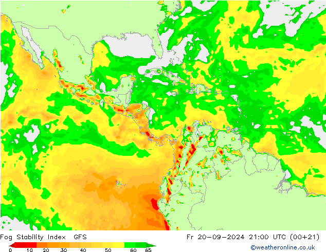 Fog Stability Index GFS Fr 20.09.2024 21 UTC