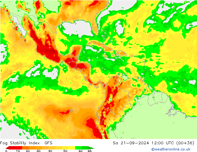 Fog Stability Index GFS sab 21.09.2024 12 UTC