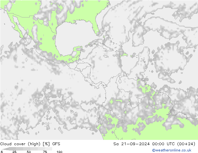 Nubes altas GFS sáb 21.09.2024 00 UTC