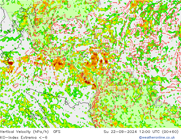 Convection-Index GFS Su 22.09.2024 12 UTC