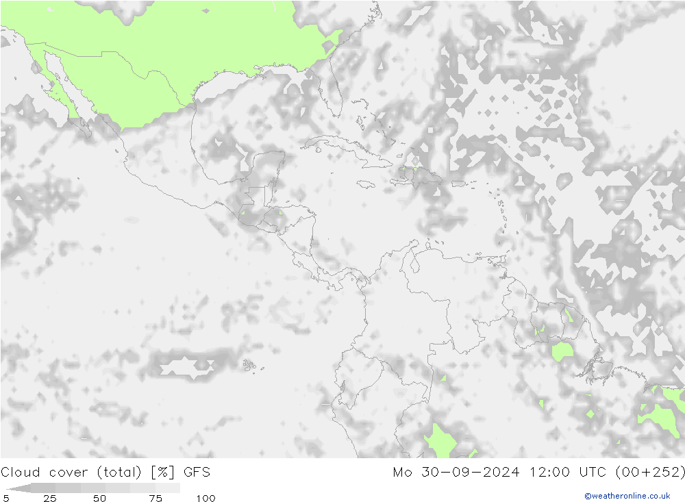 Nuages (total) GFS lun 30.09.2024 12 UTC