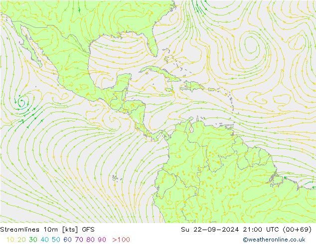 Linia prądu 10m GFS nie. 22.09.2024 21 UTC