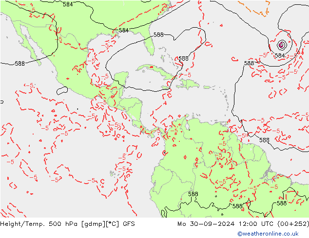 Z500/Rain (+SLP)/Z850 GFS Mo 30.09.2024 12 UTC