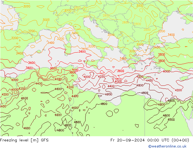 Freezing level GFS Fr 20.09.2024 00 UTC