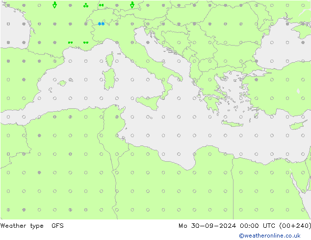 Weather type GFS Po 30.09.2024 00 UTC