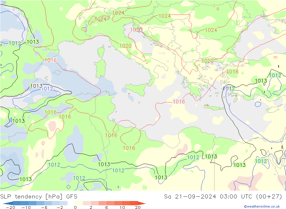 SLP tendency GFS Sa 21.09.2024 03 UTC