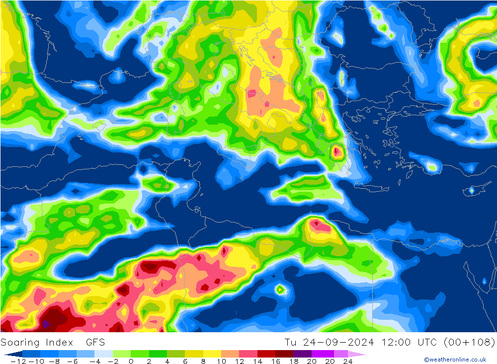 Soaring Index GFS Tu 24.09.2024 12 UTC